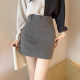 High-waisted slim professional hip-pack skirt for women 2024 summer new A-line short skirt pocket versatile one-step skirt