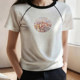 
Contrasting color ragdoll sleeve loose top 2025 summer new trend niche rice gray pure cotton short-sleeved round neck top