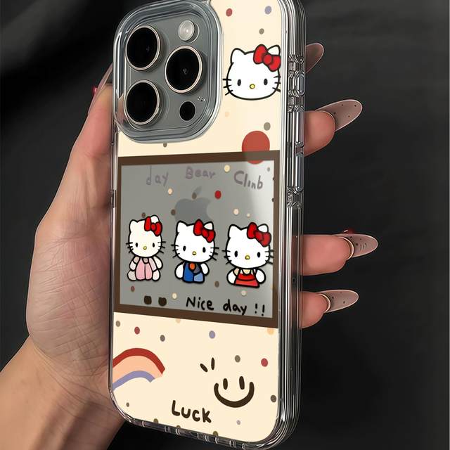 
Smiley kt cat suitable for Apple 17promax high-transparent transparent mobile phone case iPhone16pro/14plus/13/12/11/Huawei P70vivo Xiaomi 15/14oppo anti-fall protective cover