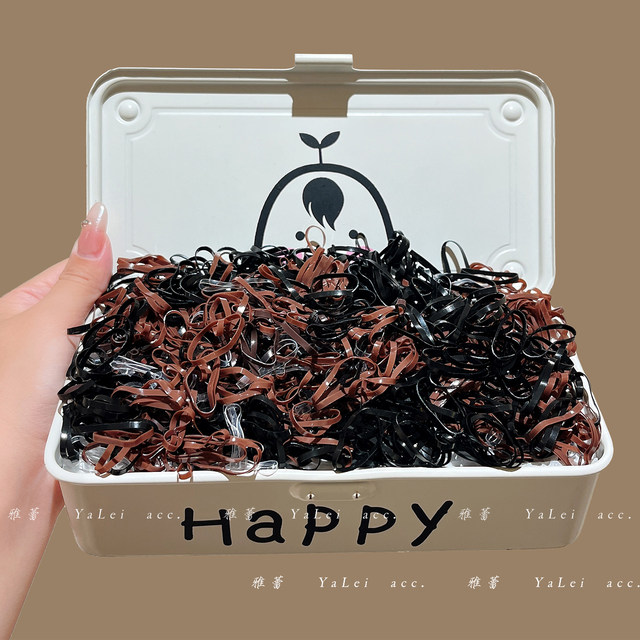 
Black disposable rubber band for girls to tie their hair, thickened hair band, high elastic and durable rubber band, non-stretching hair band