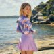 AXESEA split swimsuit women's skirt suit conservative long-sleeved swimsuit quick-drying sunscreen jellyfish suit surfing suit