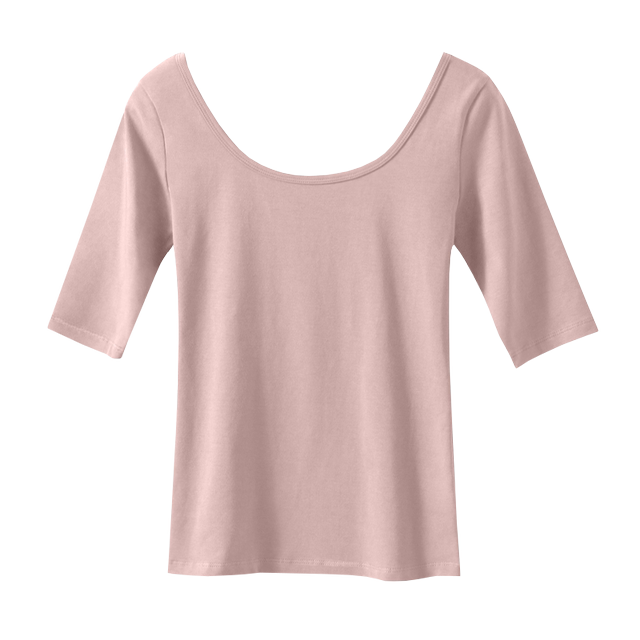 Modal U-neck mid-sleeved bottom shirt for women in summer slim fit black thin five-point sleeve low-neck half-sleeved top