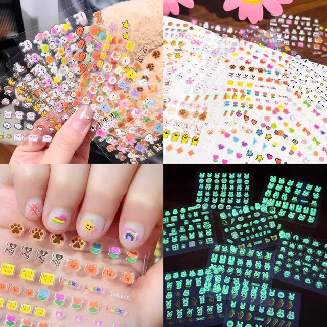 Children's cartoon nail stickers princess baby waterproof nails sticker flower, child toy, little rabbit gum -gel nails sticker
