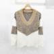 Leopard V-Neck Color-Blocking Long-Sleeve Knittig leopard Vedic Vedic
