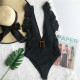 Deep V-neck ruffle one-piece swimsuit deep V-neck ruffle one-piece swimsuit for women