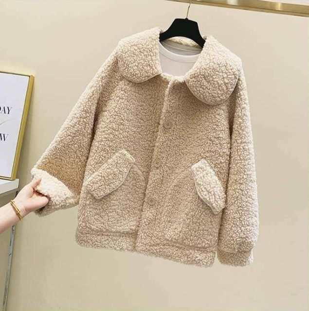 Special version of Taobao off-code brand women's new product fat mm slimming belly-covering large size lamb's wool jacket special sale at a loss