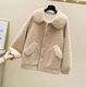 Special version of Taobao off-code brand women's new product fat mm slimming belly-covering large size lamb's wool jacket special sale at a loss