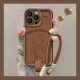 Della Kitty is suitable for iPhone16 mobile phone case Apple 15promax protective set Huawei PURA70 width vivox100 Xiaomi 14 anti -drop OPPO red rice k70 Honor 20 coffee color