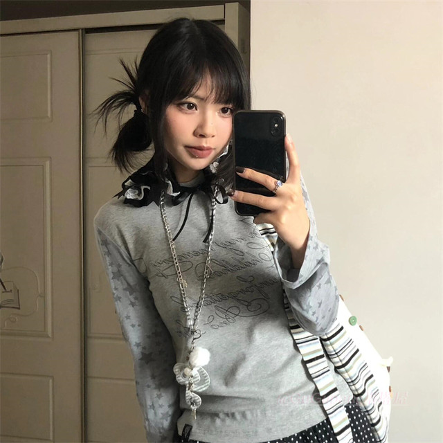 
Sweet cool girl note wings leather long necklace y2k hot girl subculture sweater chain personalized friend clavicle chain