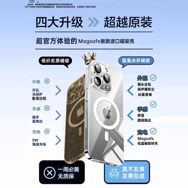 Deman is suitable for Apple 17 ProMax mobile phone case new iPhone16pro transparent 15pm protective case ultra-thin 17 anti-fall wireless charging