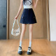 Awakening Paradise Trendy Fashion Simple and Versatile Popular Retro A-line Short Skirt Bright-line Zippered Skirt