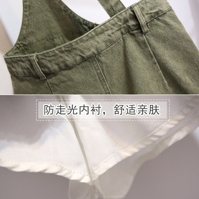 Denim single shoulder strap short-sleeved T-shirt dress for women's suit 2025 summer new half-length skirt small