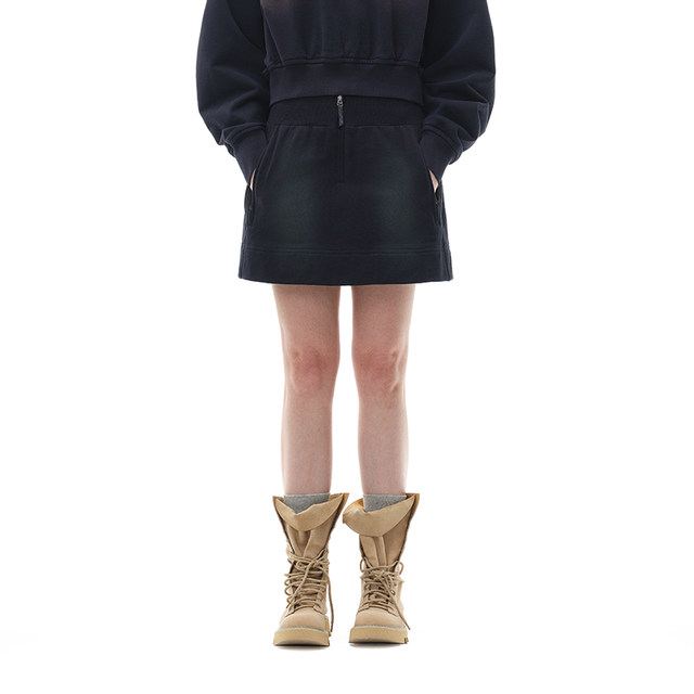 NMORE designer brand 25 spring new style Longkui purple zipper decoration safety sweatshirt short skirt