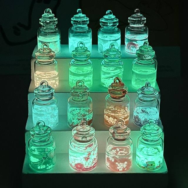 Luminous small drift bottle mini wishing bottle transparent small glass bottle Ala bottle handmade ornaments children's toys