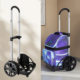 Junior and high school students' schoolbag trolley stand is super large silent wheel can climb stairs backpack universal trolley six-wheel pulling cart