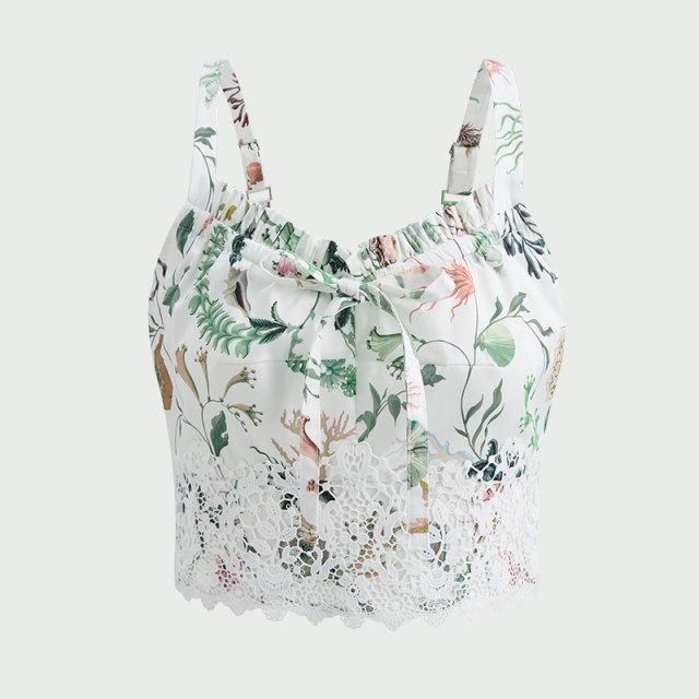 JASON WU Summer New Lace Patch Print Romantic Embroidery New Chinese Top Sling Women