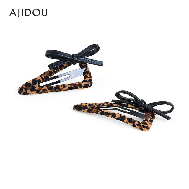 
AJIDOU hairpin side clip women's offline counter same style leopard print trend niche light luxury hair accessories