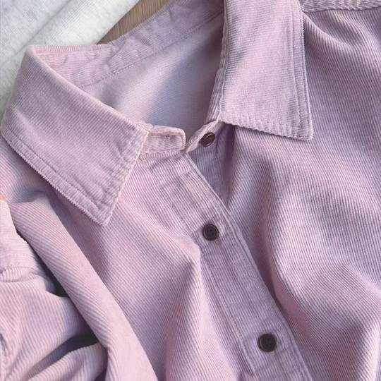 Lazy and relaxed corduroy shirt for women 2025 autumn new loose and versatile casual style long-sleeved shirt jacket