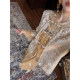 To He Wonderland's new Chinese heavy workmade blooming flower embroidery stitching lace jacket+half skirt
