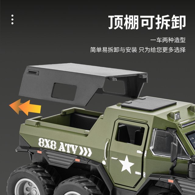 Large police car toy off-road vehicle armored police car model simulation alloy car 110 boy gift children