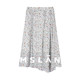 MSLAN spring and summer elegant retro printed skirt slit midskirt MFBV8203