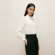 Langzi Group Lime Rhine Lacey Little Littarian Shirt Rice White Spring Half -neck Stereo Stereo Long Sleeve Jacket
