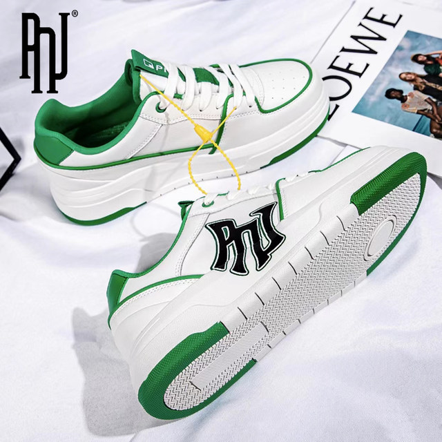 pnj official flagship store genuine men and women couples retro casual sneakers low-cut thick soles heightening senior NY shoes