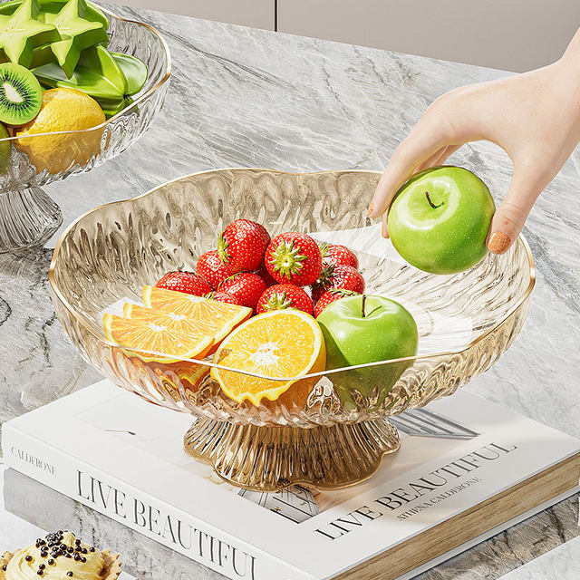Fruit plate light luxury high-end snack display plate home living room ...