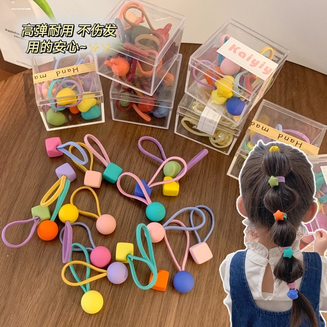 
Student candy color hair circle bun head cute princess limelight rope star energy elastic sweet and fashionable fairy