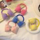 Candy color new style girl rope cute princess elastic headdress high rubber band ponytail bow hair ring
