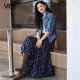 VEE25 spring outfit, slim casual floral skirt printed versatile midi skirt elegant skirt