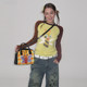 iScreamColour Mof artist yellow bee -bee -duty -cuff knitted jacket slim bottoming shirt
