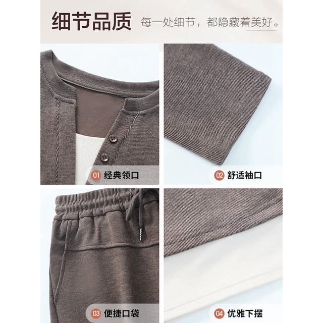 Qiufuluo 2025 spring and autumn new mother's casual sports suit middle-aged and elderly women's fashionable two-piece suit