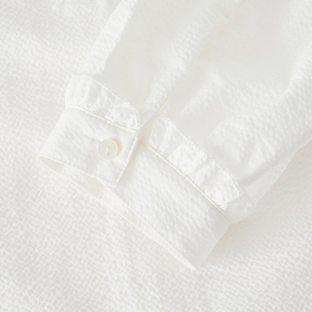 Marc O'Polo pure cotton bubble yarn 5-quarter sleeve stand-up collar long sleeve shirt