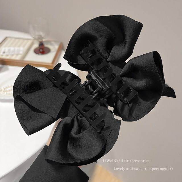 Full head black bow scratching hair accessories 2025 new low bun head high-end hair clip headwear for women