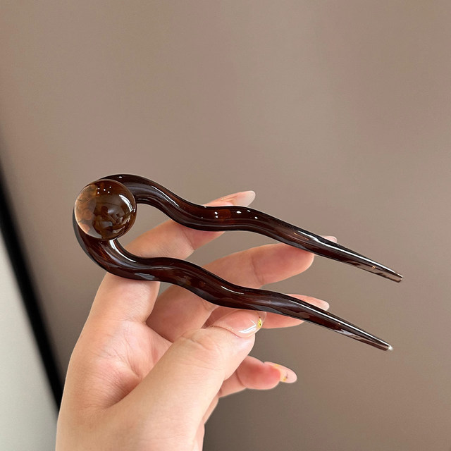 New Chinese-style U-shaped hairpin hairpin hairpin artifact 2025 new high-end ball head hairpin hair accessories half-tied hairpin