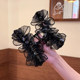 Save the flat head, high-end plump back head grabber 2025 new high-end mesh black cloud hairpin
