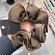 Korean temperament high-end large intestine hair ring wood earring satin head rope 2025 new bun fat intestine hair rope women