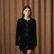 DIANA VEVINA new winter corrugated curly acetate velvet small fragrance style short jacket set