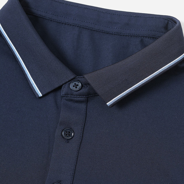 Breathable and comfortable silk cotton ball ground mesh classic POLO neck short-sleeved T-shirt for men MZT08005
