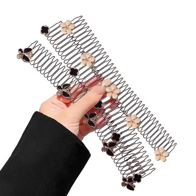 Hair cutting artifact 2025 new butterfly camellia slap hair clip for women's back of head fixed combing hair card