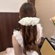 Double-layer skirt lace hair ring large intestine French white large-size girl's heart lace head floral hair accessories low ponytail head rope
