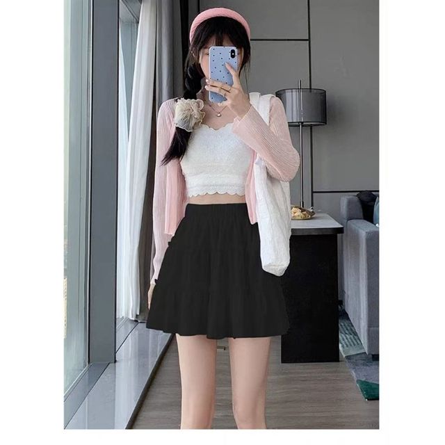 
Large size fat mm new cake short skirt for women in summer skirt, slim high waist, fashionable and versatile small A-line skirt