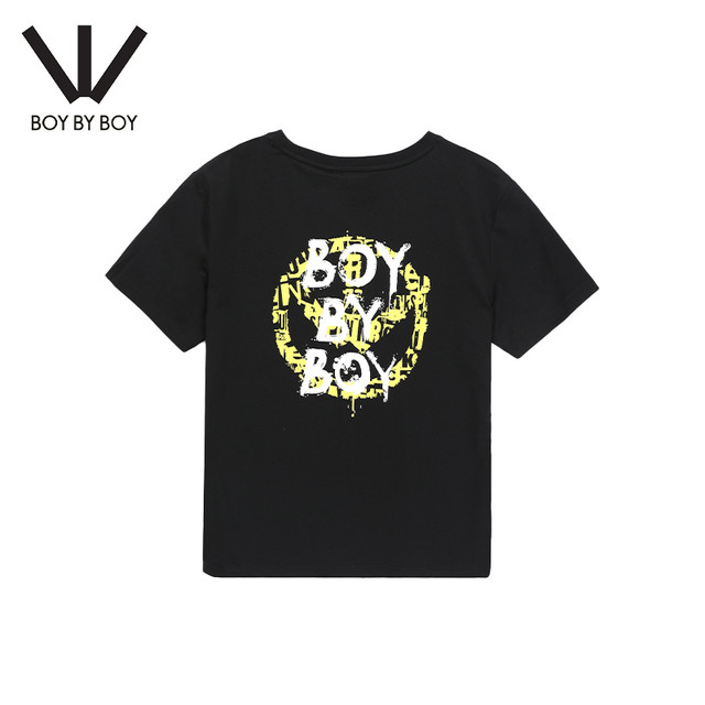 Boy By Boy Summer Fashion Brand Women's Knitted Short-Sleeve T-Shirt Punk Street Loose Casual Simple W01028