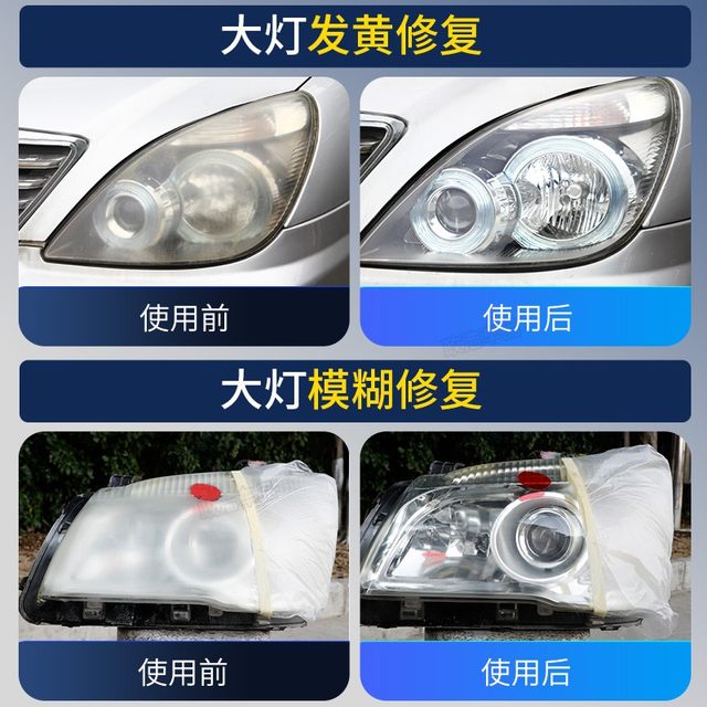 Car headlight cleaning, renovation and repair tool set car lamp cover yellowing and aging repair solution polishing coating agent
