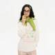 Heris grass portrait pattern print loose large style thin transparent snowflake knitted long sleeve T-sun protection against sun
