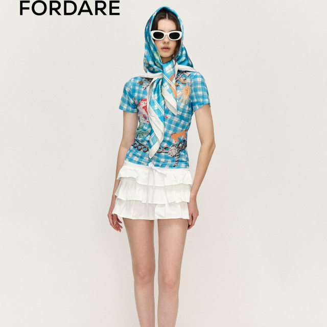 
FORDARE/Fu Die 25 spring and summer sports pleated cake skirt for women