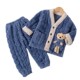 Boys' Coral Fleece Pajamas Autumn and Winter Boys Girls Baby Thickened Winter Suits Children's Flannel Home Clothes
