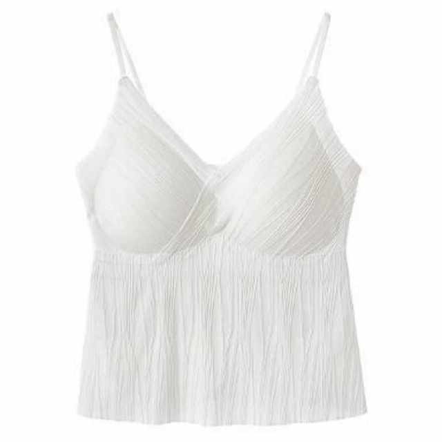 The new French water wave pattern camisole with the chest pad is worn inner and the chest -backed chest bottoming underwear pressing vests