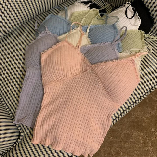 Pure lace small suspender with chest pad inside vest for women wearing underwear outside sexy spring and summer 2025 hot girl top